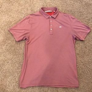 Men’s Travis Mathew polo, size large, light red